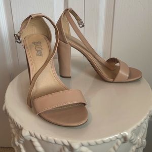 BRASH Nude Chunky Heel